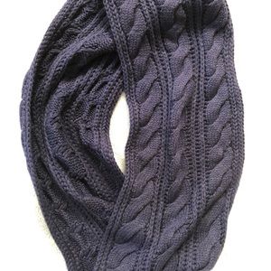 Blue Cable knit Circle Scarf